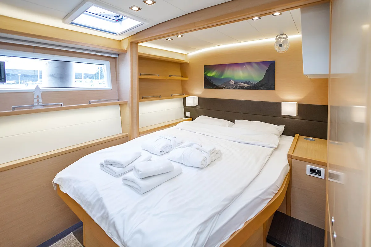 Cabin on Eagle of Norway (Crewed), a Lagoon 560 S2 catamaran at Seget Donji, Croatia