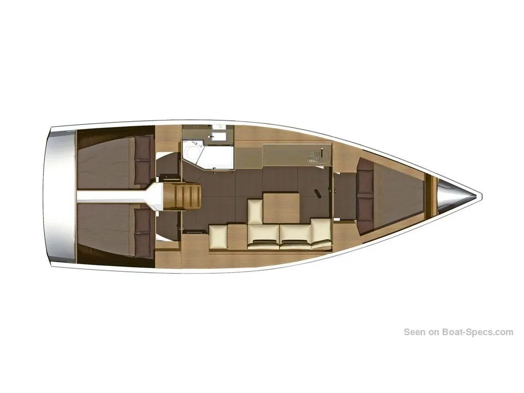 Floor plan of Scirocco, a Dufour 382 Grand Large sailboat at Sithonia Municipal Unit, Greece