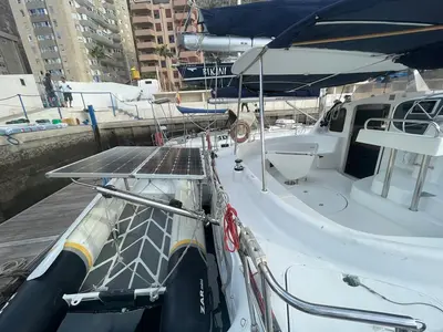 Alboran Cachaça (Cabo Verde), a Fountaine Pajot Bahia 46 catamaran at Murdeira, Cape Verde