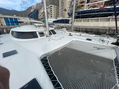 Alboran Cachaça (Cabo Verde), a Fountaine Pajot Bahia 46 catamaran at Murdeira, Cape Verde