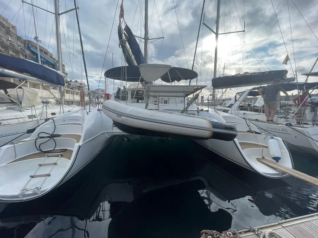 Alboran Cachaça (Cabo Verde), a Fountaine Pajot Bahia 46 catamaran at Murdeira, Cape Verde