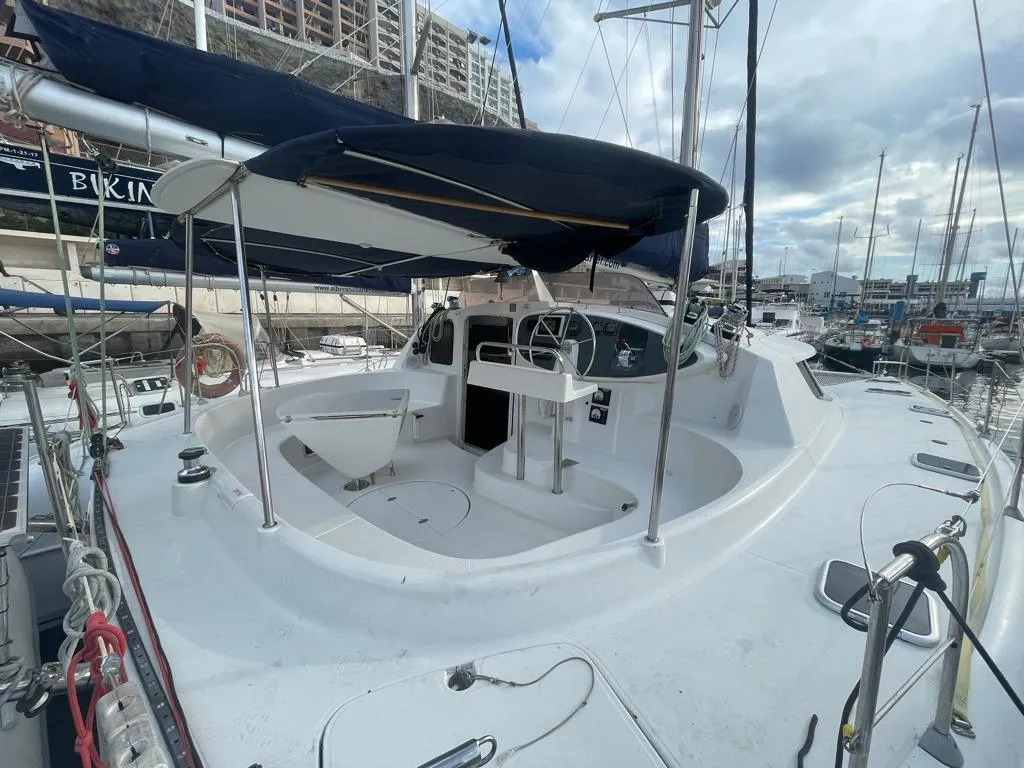 Alboran Cachaça (Cabo Verde), a Fountaine Pajot Bahia 46 catamaran at Murdeira, Cape Verde