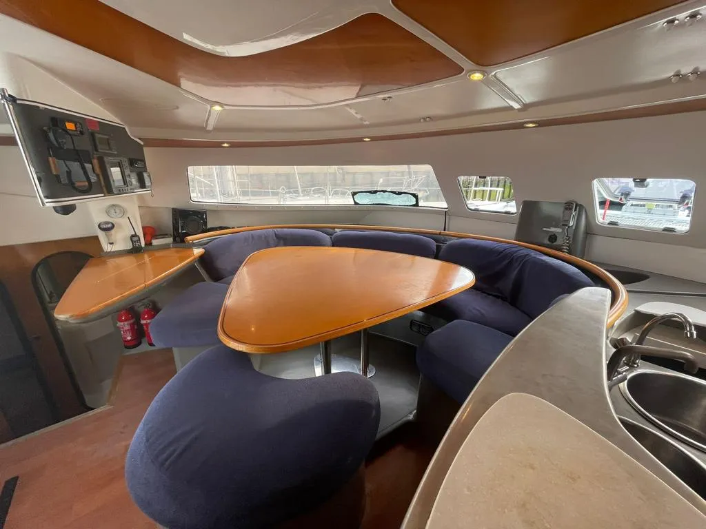 Alboran Cachaça (Cabo Verde), a Fountaine Pajot Bahia 46 catamaran at Murdeira, Cape Verde