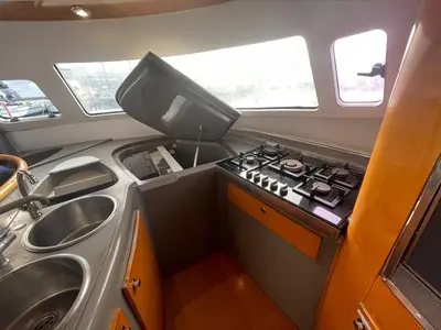 Galley of Alboran Cachaça (Cabo Verde), a Fountaine Pajot Bahia 46 catamaran at Murdeira, Cape Verde