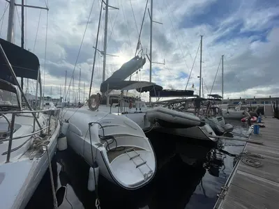 Alboran Cachaça (Cabo Verde), a Fountaine Pajot Bahia 46 catamaran at Murdeira, Cape Verde