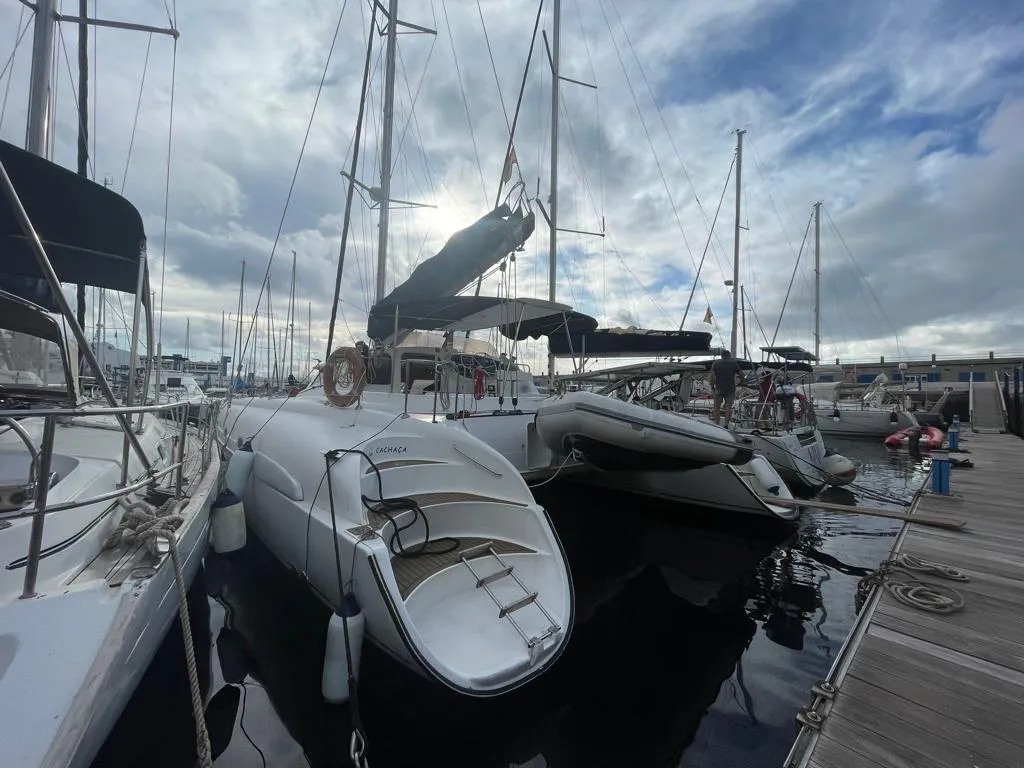 Alboran Cachaça (Cabo Verde), a Fountaine Pajot Bahia 46 catamaran at Murdeira, Cape Verde