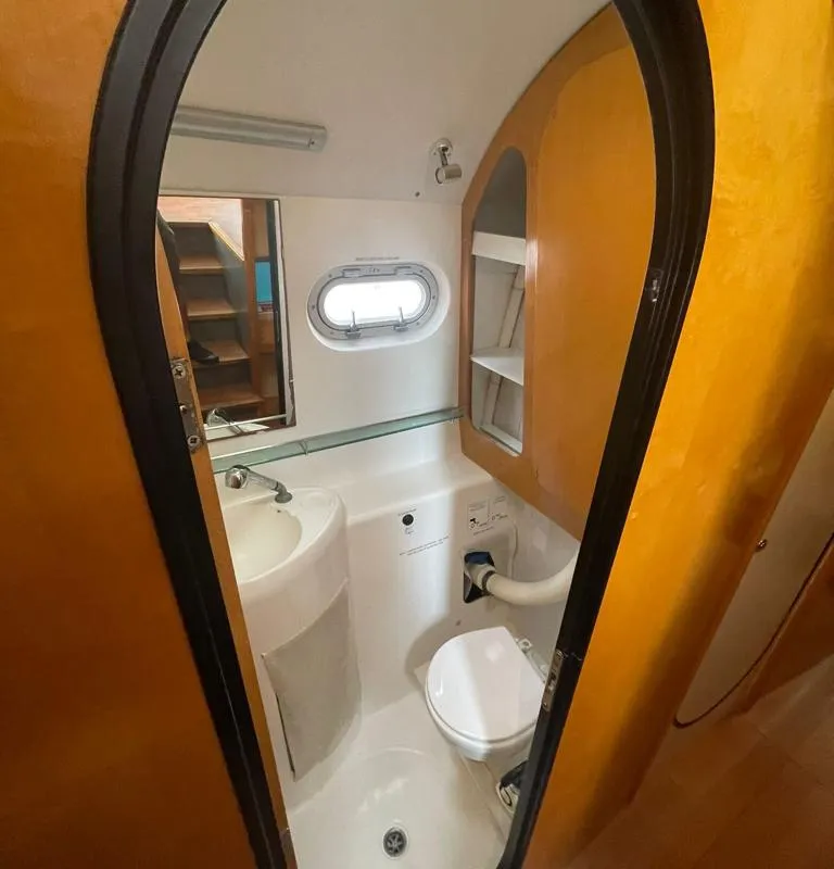 Alboran Cachaça (Cabo Verde), a Fountaine Pajot Bahia 46 catamaran at Murdeira, Cape Verde