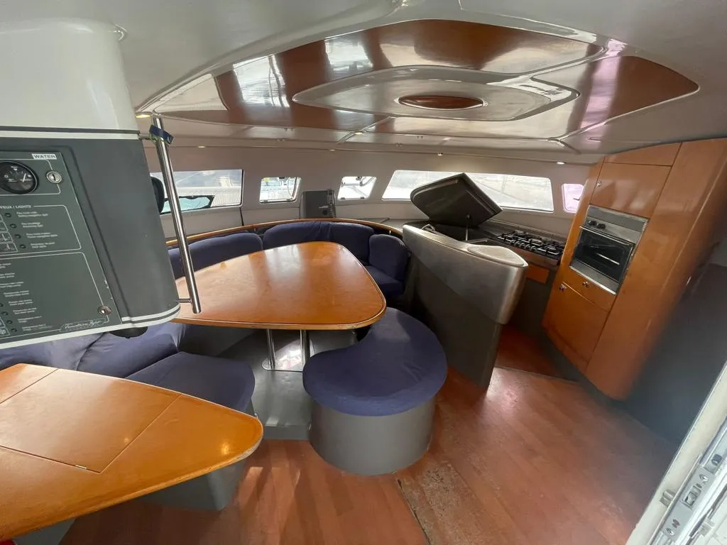 Alboran Cachaça (Cabo Verde), a Fountaine Pajot Bahia 46 catamaran at Murdeira, Cape Verde