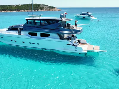 Prime, a Posillipo Technema 98 motor yacht at Cannigione, Italy