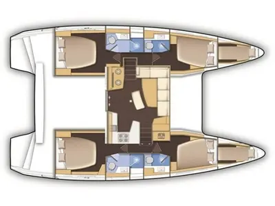 Floor plan of Pelourinho, a Lagoon 46 catamaran at Angra dos Reis, Brazil
