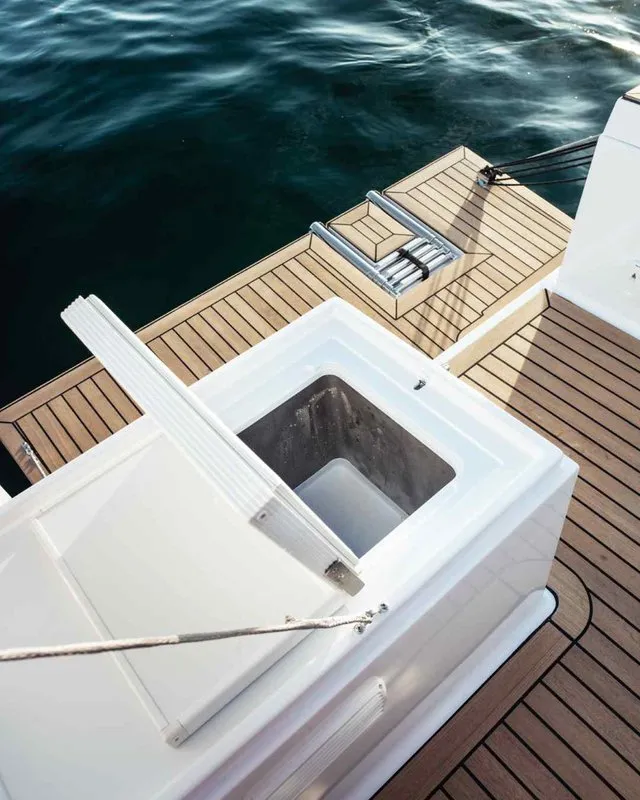Deck of Fuga, a Elan Impression 40.1 sailboat at Punat, Croatia