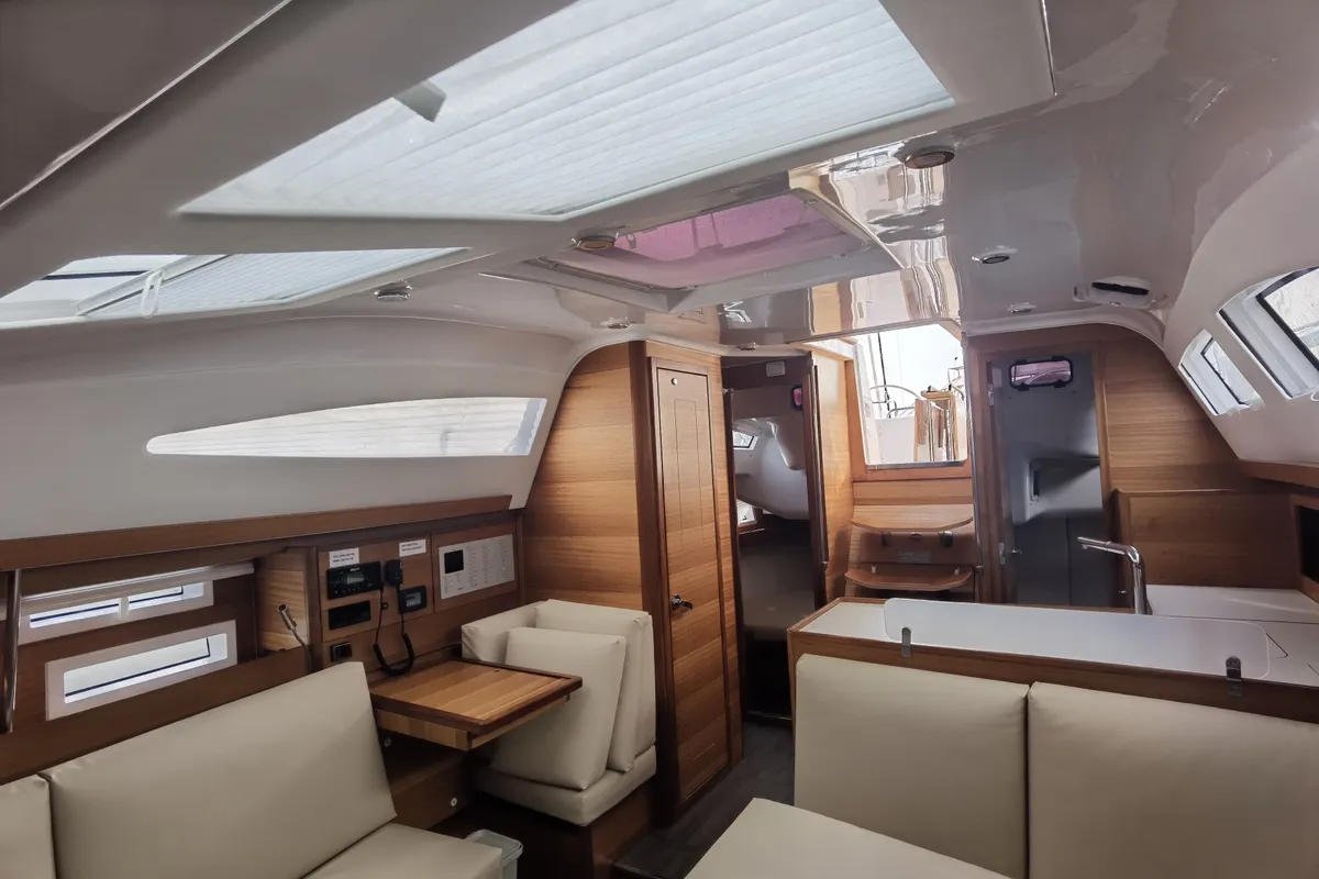 Salon of Fuga, a Elan Impression 40.1 sailboat at Punat, Croatia