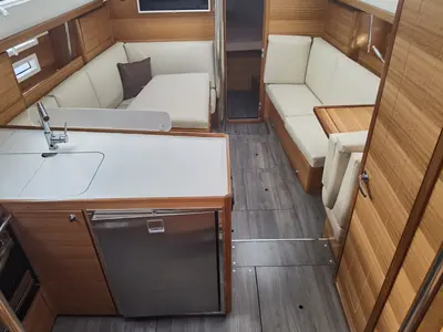 Galley of Fuga, a Elan Impression 40.1 sailboat at Punat, Croatia