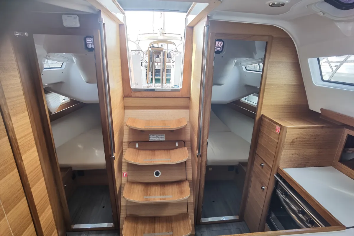 Salon of Fuga, a Elan Impression 40.1 sailboat at Punat, Croatia