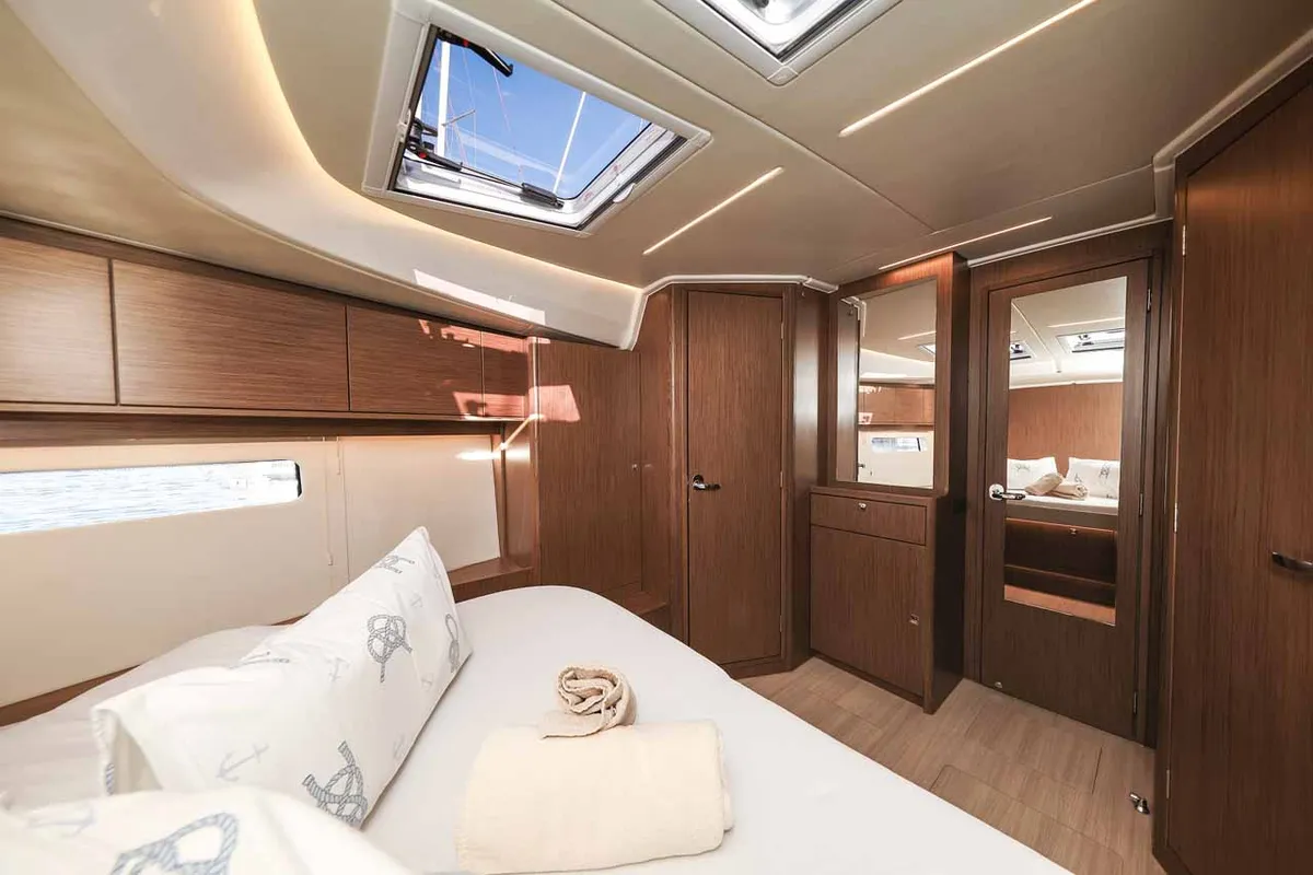 Cabin on Aquila, a Bavaria C46 sailboat at Murter, Croatia