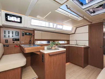 Galley of Aquila, a Bavaria C46 sailboat at Murter, Croatia
