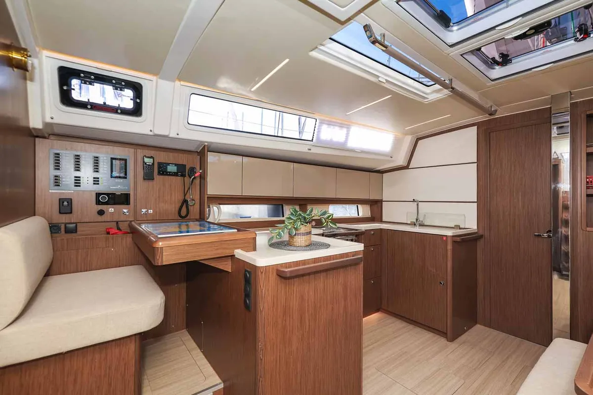 Galley of Aquila, a Bavaria C46 sailboat at Murter, Croatia