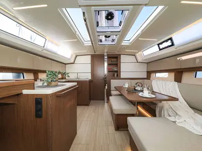 Salon of Aquila, a Bavaria C46 sailboat at Murter, Croatia