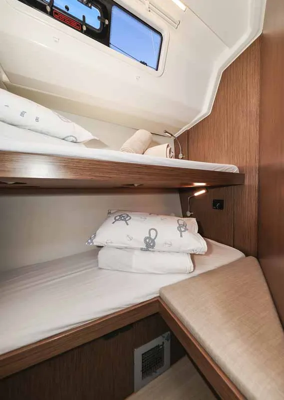 Cabin on Aquila, a Bavaria C46 sailboat at Murter, Croatia