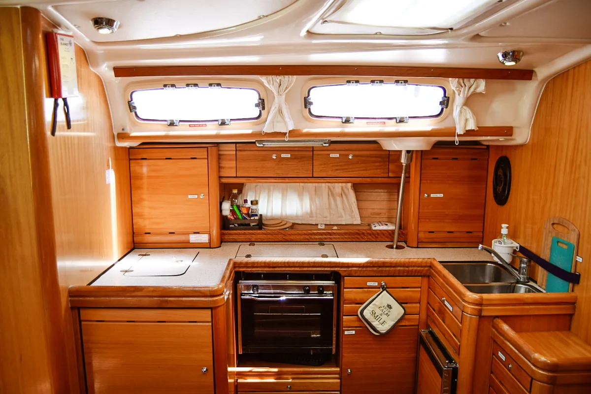 Galley of Nikea, a Bavaria 46 sailboat at Kavala, Greece