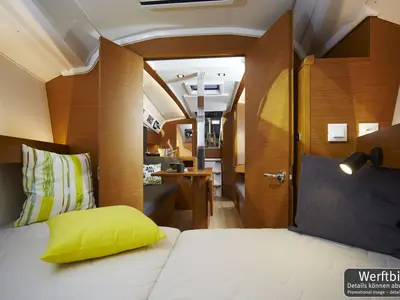Cabin on Freeway, a Jeanneau Sun Odyssey 349 sailboat at Grad Biograd na Moru, Croatia