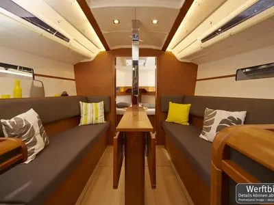 Salon of Freeway, a Jeanneau Sun Odyssey 349 sailboat at Grad Biograd na Moru, Croatia