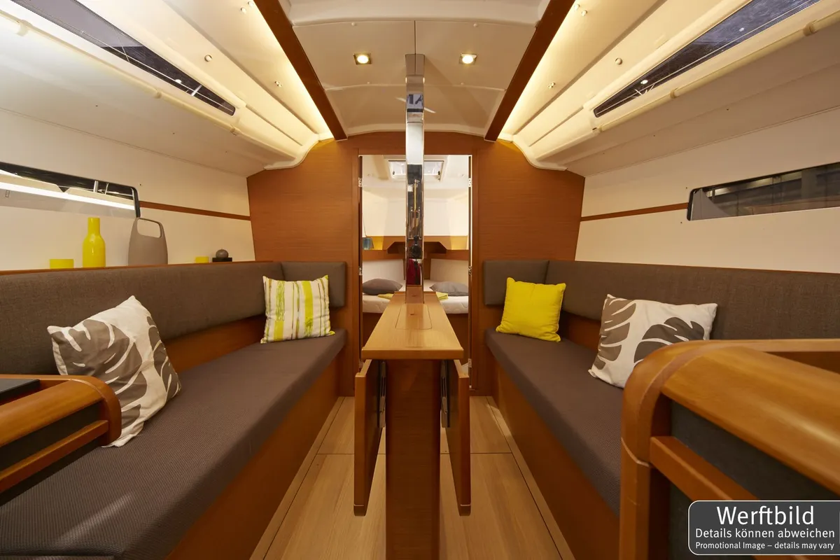 Salon of Freeway, a Jeanneau Sun Odyssey 349 sailboat at Grad Biograd na Moru, Croatia