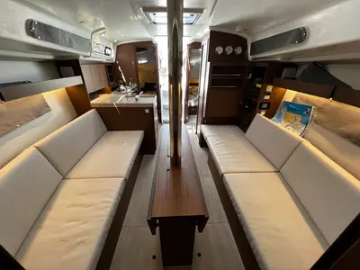 Salon of Clara, a Beneteau Oceanis 34.1 sailboat at Sukošan, Croatia