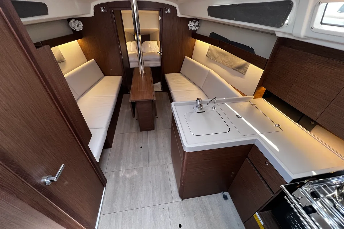 Galley of Clara, a Beneteau Oceanis 34.1 sailboat at Sukošan, Croatia