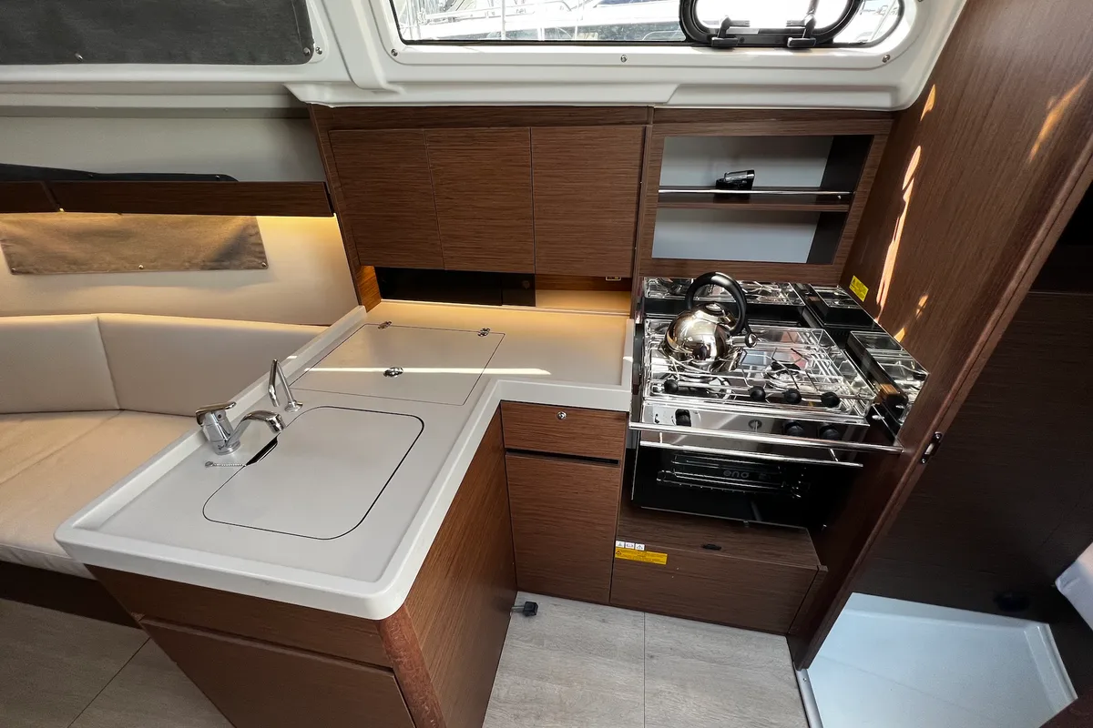 Galley of Clara, a Beneteau Oceanis 34.1 sailboat at Sukošan, Croatia