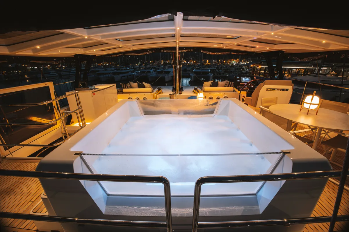 MyMaria, a Sunreef 60 catamaran at Municipal Unit of Lefkada, Greece