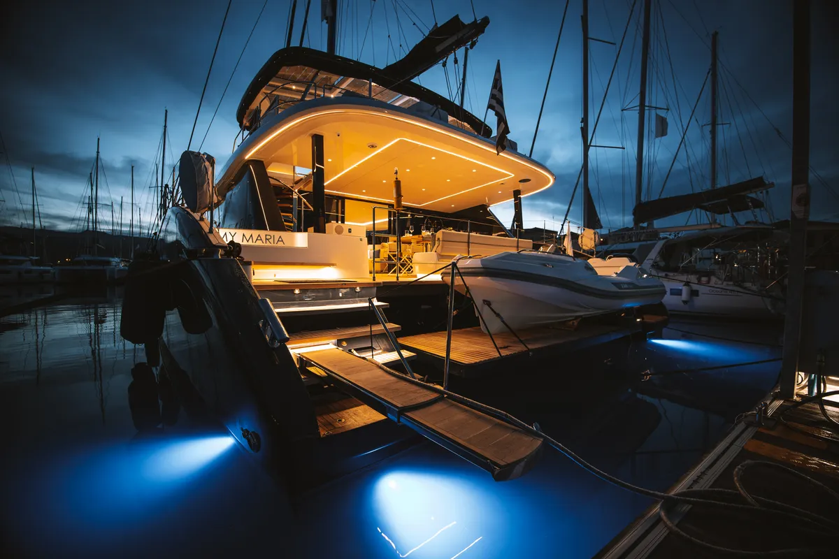 MyMaria, a Sunreef 60 catamaran at Municipal Unit of Lefkada, Greece