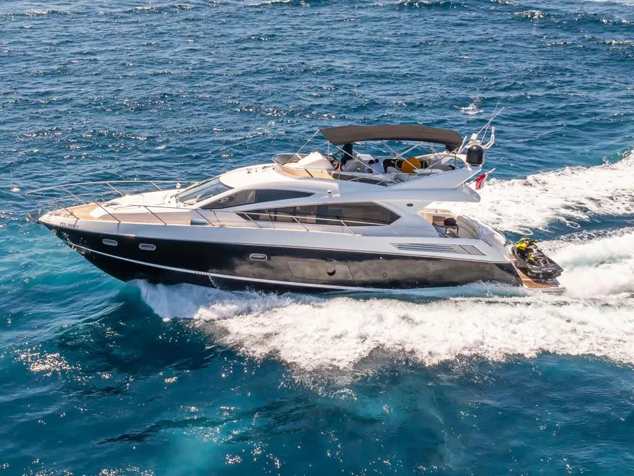 Exterior view of Midnight Summer Dream, a Sunseeker Manhattan 63 motor yacht at Palma de Mallorca, Spain
