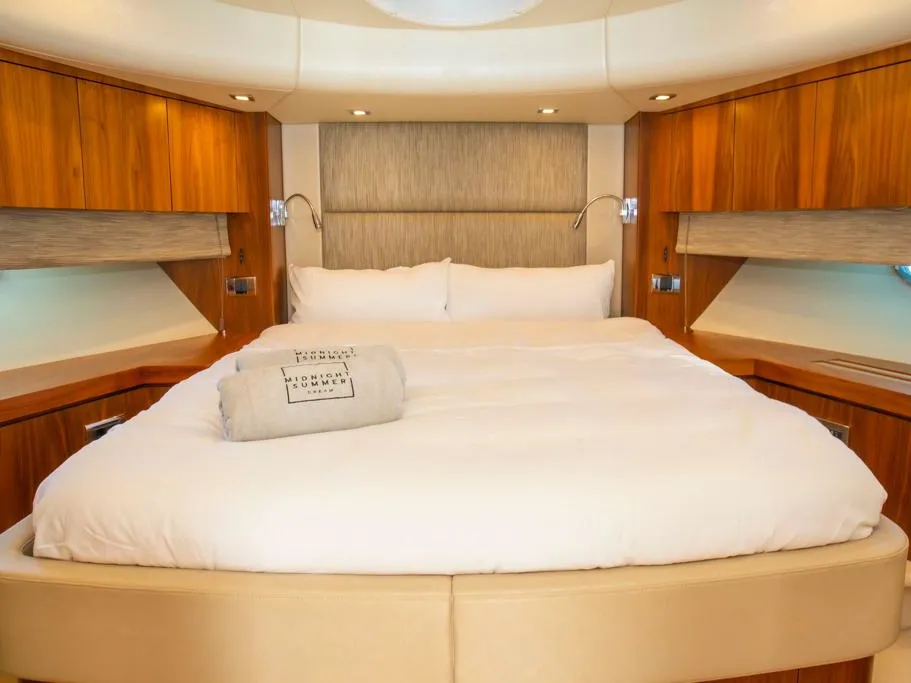 Cabin on Midnight Summer Dream, a Sunseeker Manhattan 63 motor yacht at Palma de Mallorca, Spain