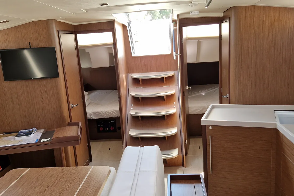 Deck of Vanga, a Beneteau Oceanis 46.1 sailboat at Dubrovnik, Croatia