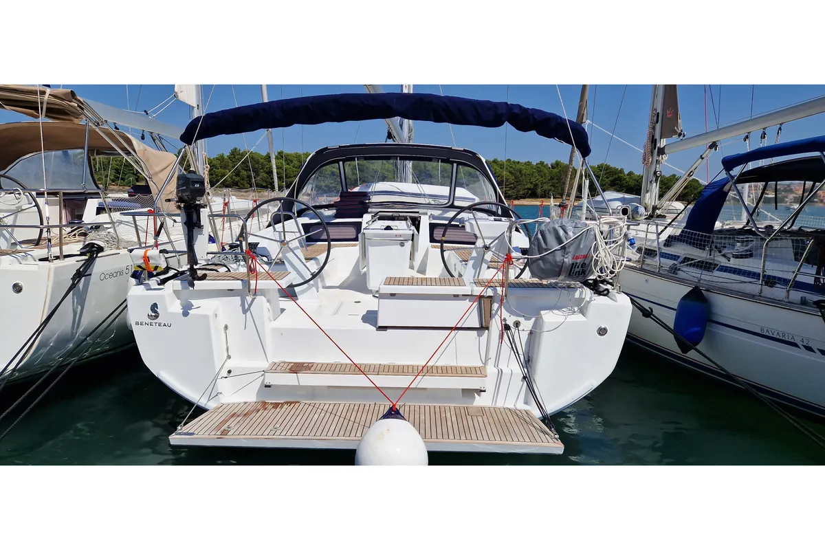 Exterior view of Vanga, a Beneteau Oceanis 46.1 sailboat at Dubrovnik, Croatia