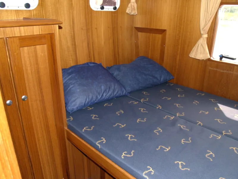 Cabin on De Drait Renal 36, a motorboat at Woudsend, Netherlands