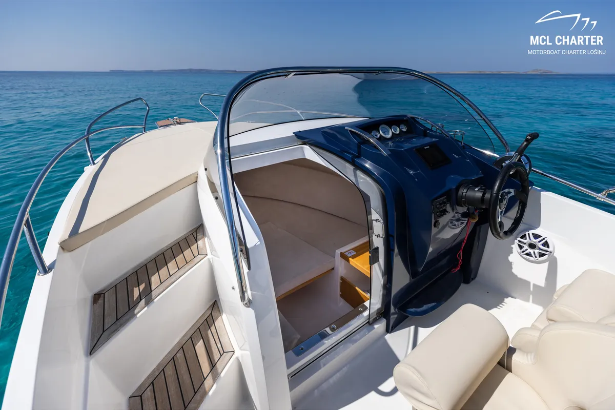Cockpit of Galeon Galia 630, a motorboat at Mali Lošinj, Croatia