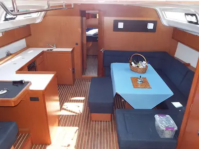 Salon of Windseeker, a Bavaria 51 Cruiser sailboat at Athens, Greece