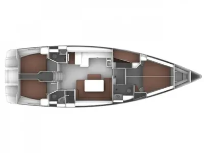 Floor plan of Windseeker, a Bavaria 51 Cruiser sailboat at Athens, Greece