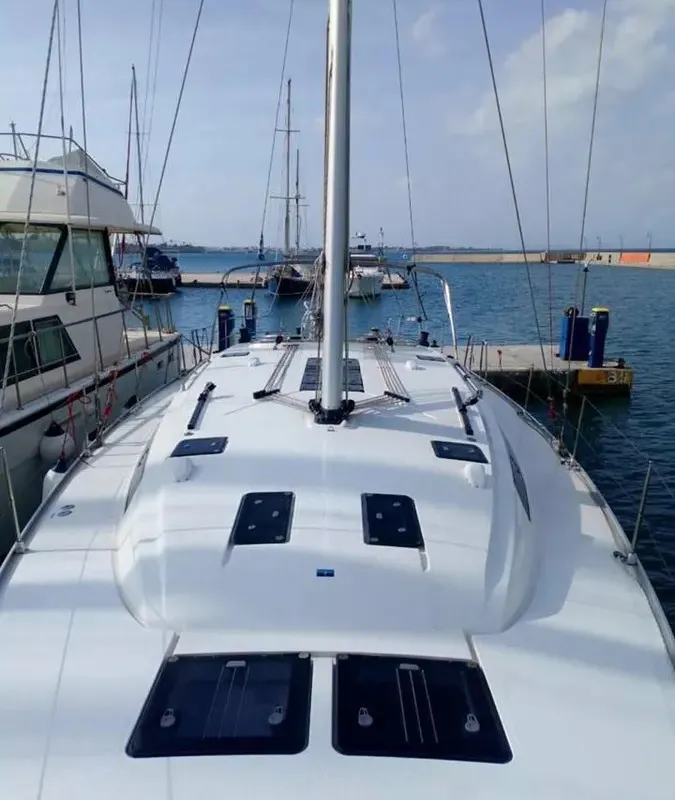 Exterior view of Windseeker, a Bavaria 51 Cruiser sailboat at Athens, Greece
