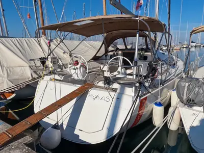 High AS, a Elan Impression 45 sailboat at Izola / Isola, Slovenia