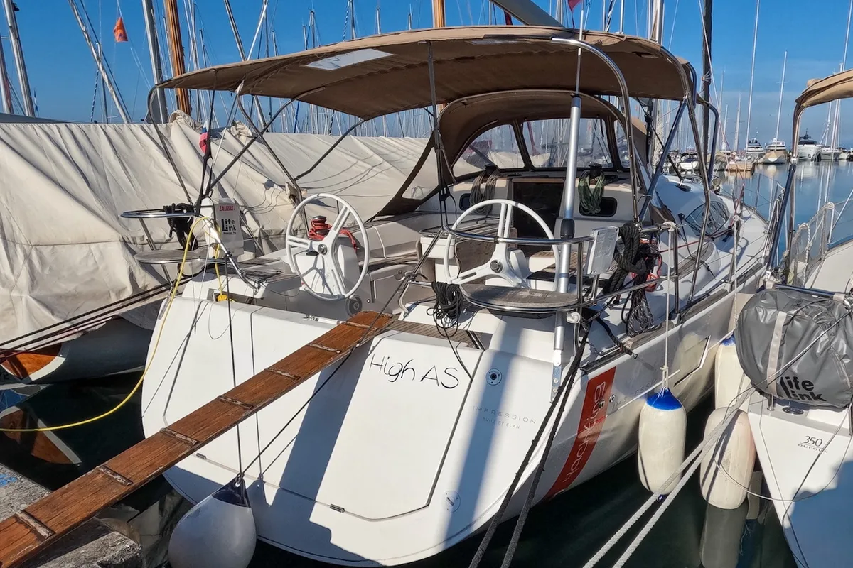 High AS, a Elan Impression 45 sailboat at Izola / Isola, Slovenia