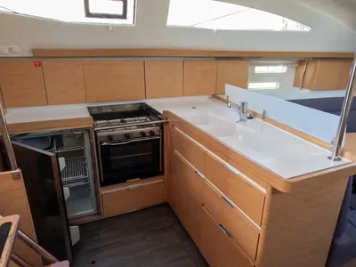 Galley of High AS, a Elan Impression 45 sailboat at Izola (Isola), Slovenia