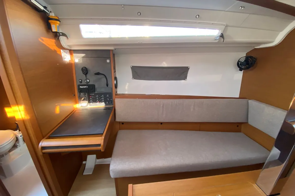 Salon of petit elli, a Jeanneau Sun Odyssey 349 sailboat at Trogir, Croatia