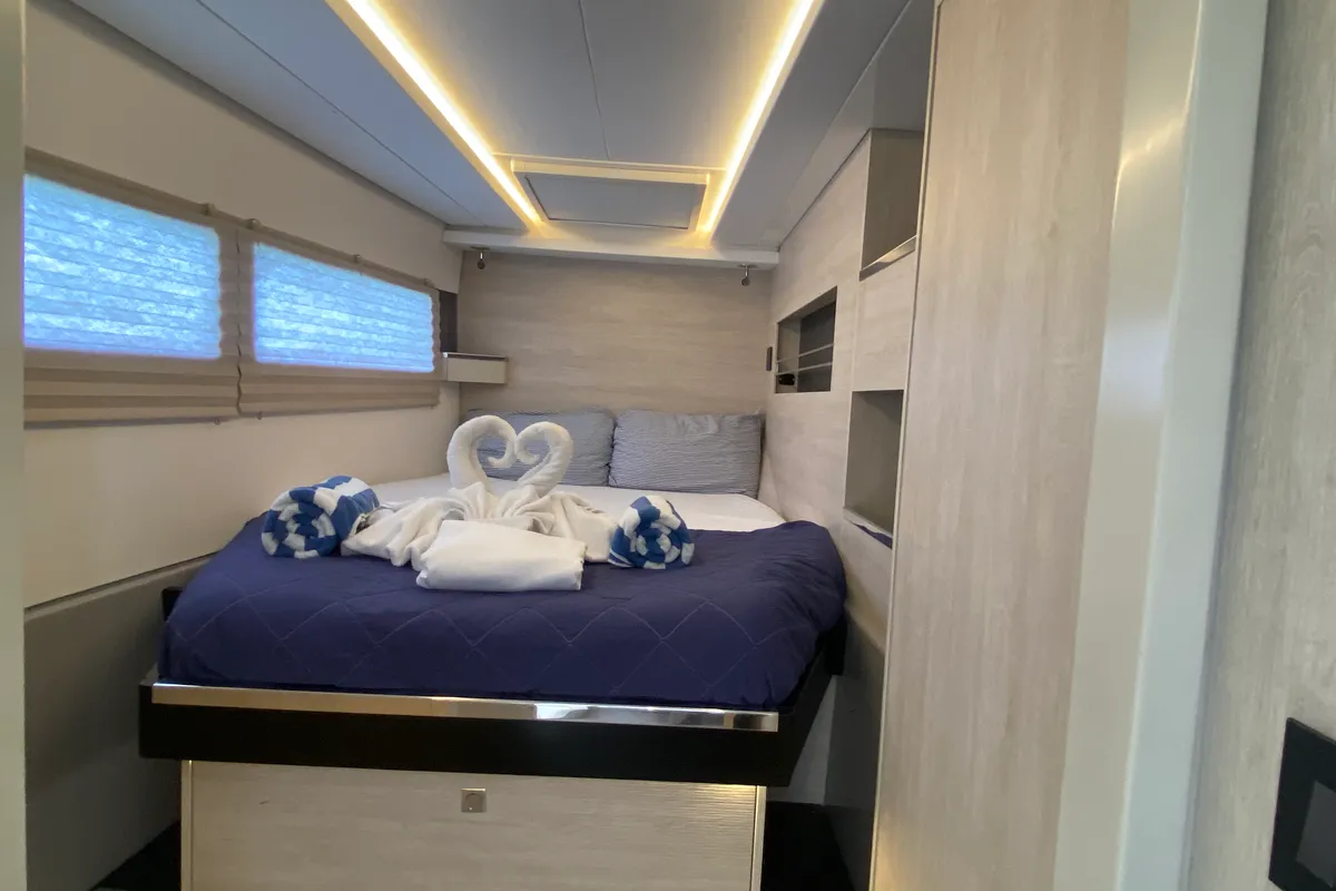 Cabin on Pure Sun, a Leopard 45 catamaran at Road Town, British Virgin Islands