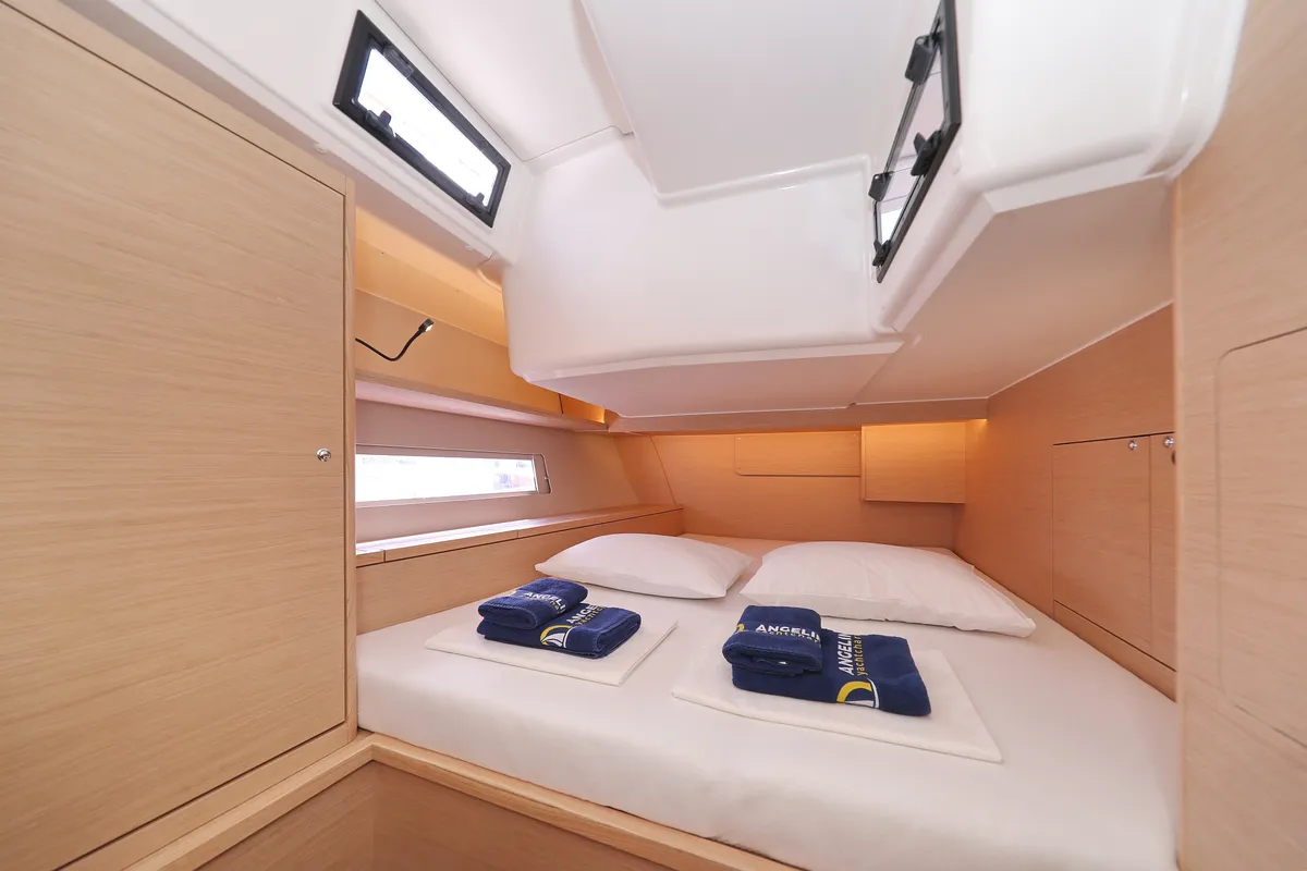Cabin on Nausea, a Dufour 470 sailboat at Grad Vodice, Croatia