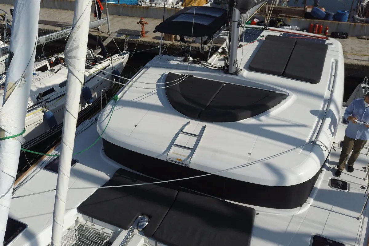 Deck of Meliti, a Lagoon 40 catamaran at Municipal Unit of Lefkada, Greece