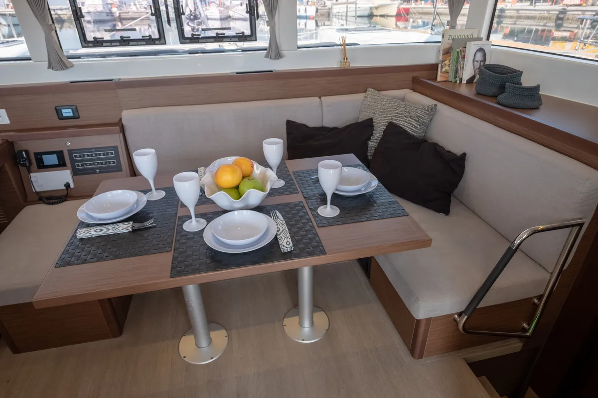 Salon of Meliti, a Lagoon 40 catamaran at Municipal Unit of Lefkada, Greece
