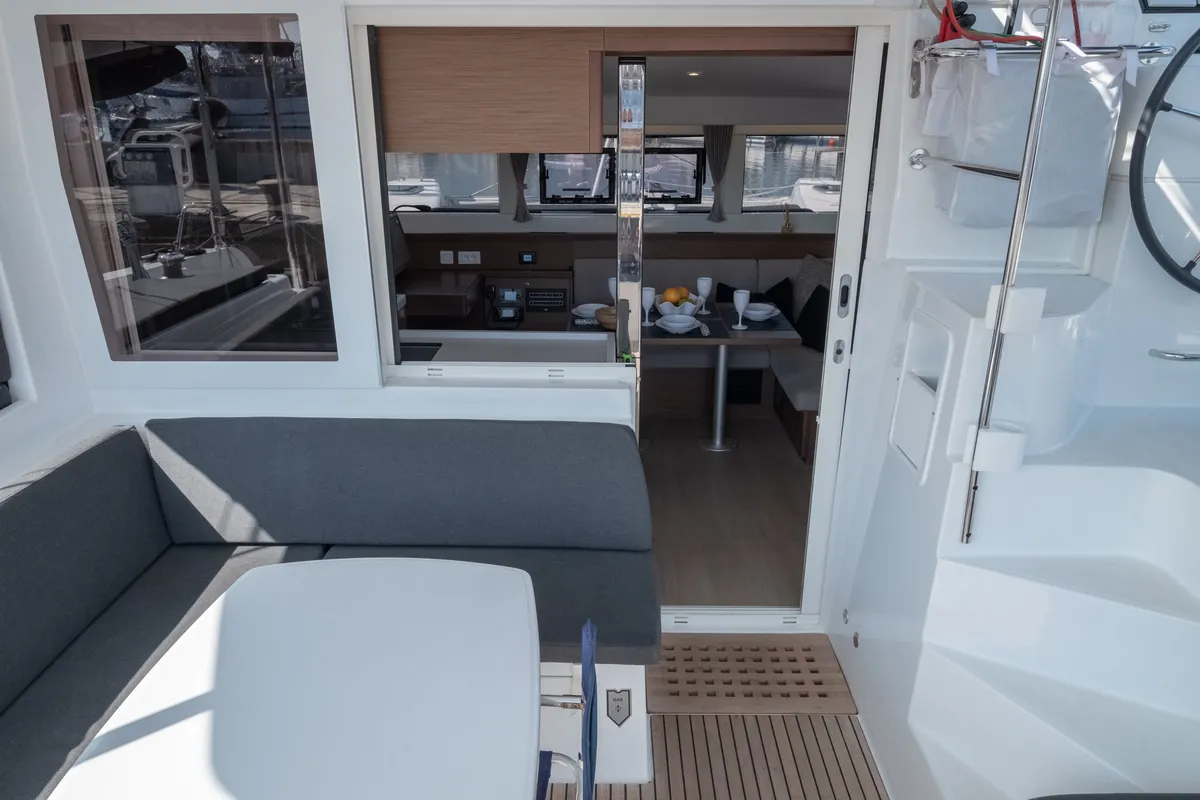 Salon of Meliti, a Lagoon 40 catamaran at Municipal Unit of Lefkada, Greece